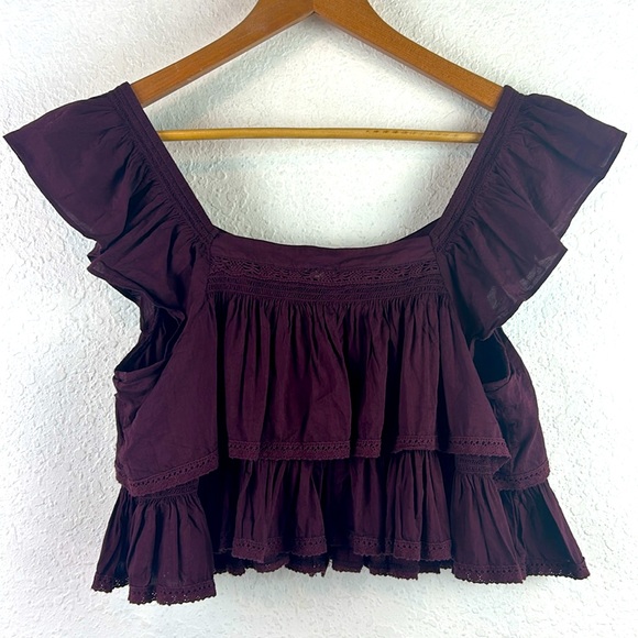 Perfect FREE PEOPLE Sunny Days Ahead Ruffle Crop Top small - Picture 7 of 8